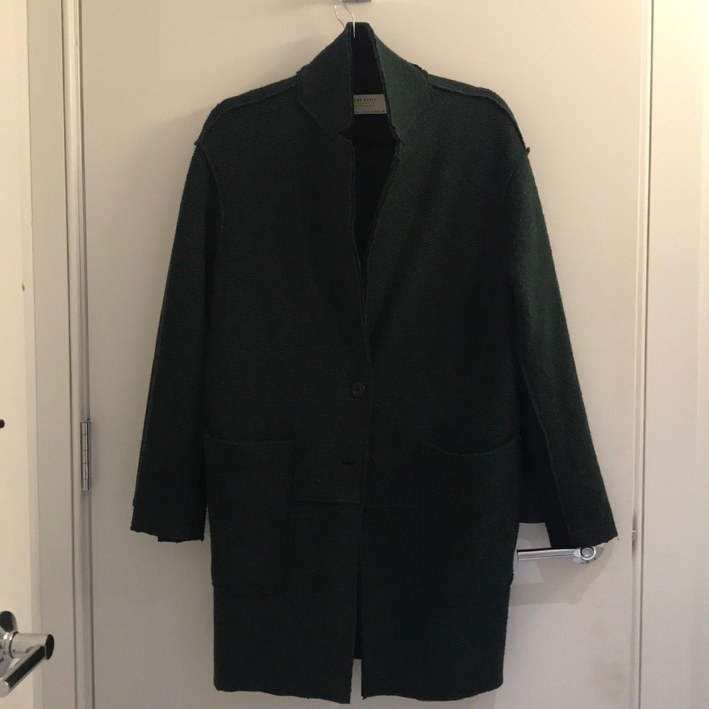 Zara lightweight forest green peacoat